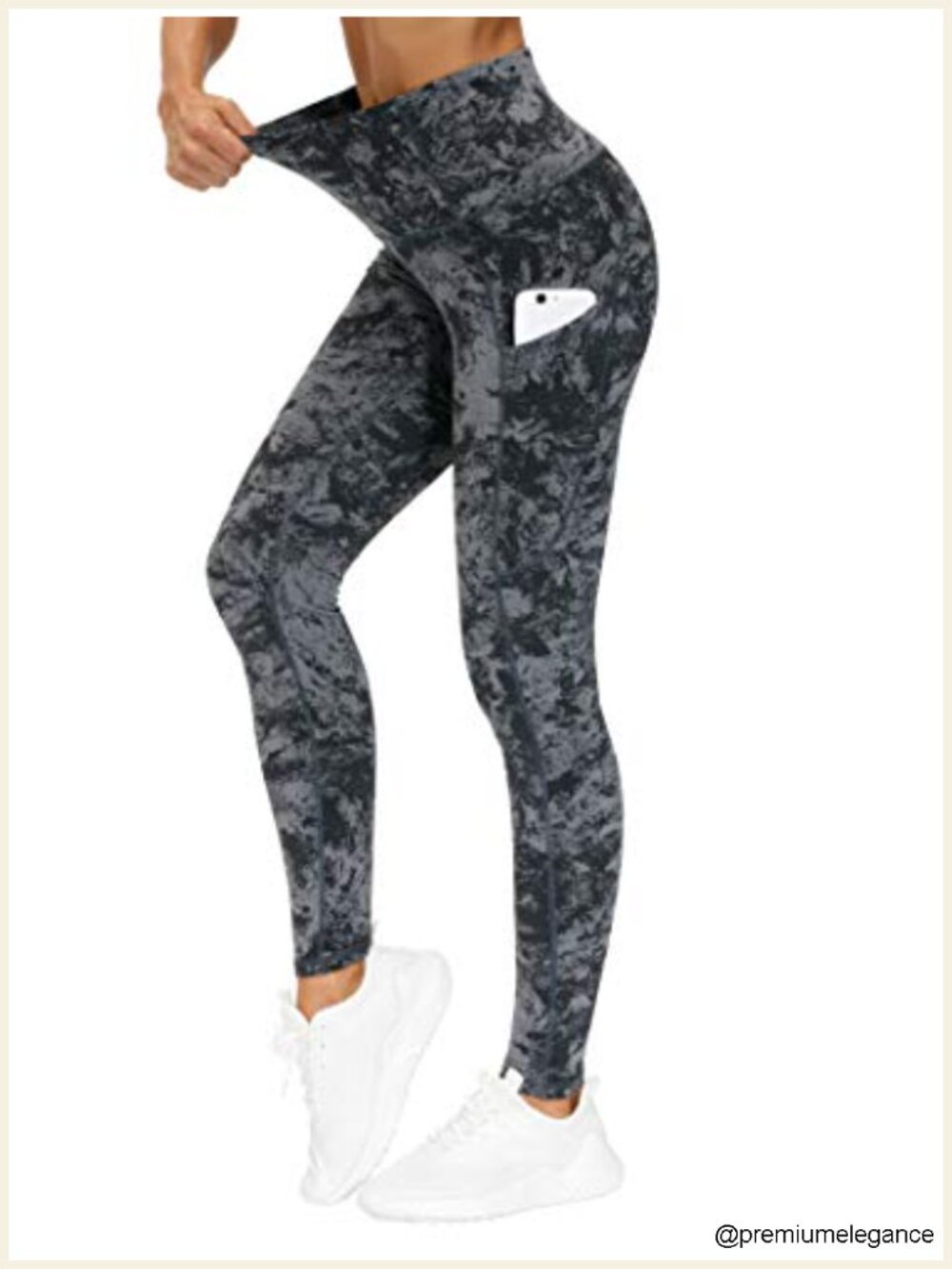 Thick High Waist Yoga Pants with Pockets, Tummy Control Workout Running Leggings